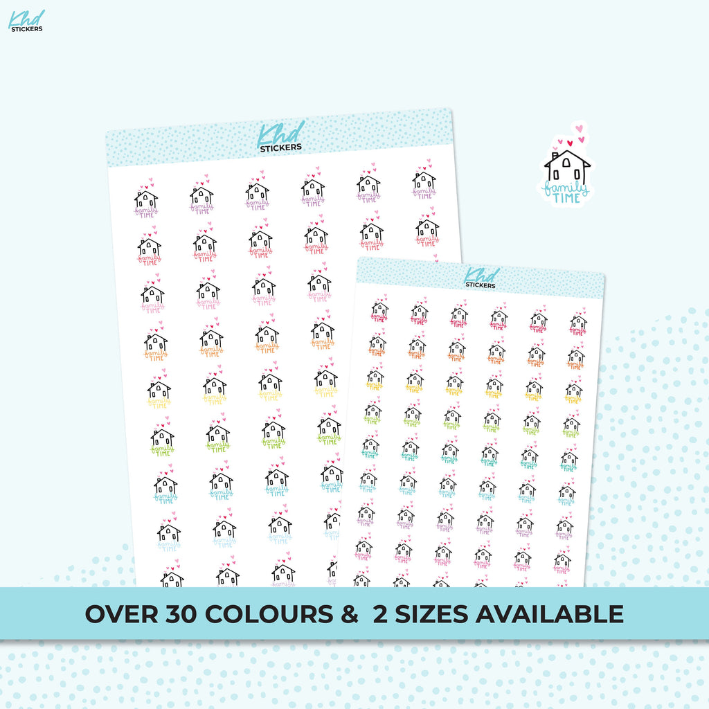 Family Time Planner Stickers, Two Size Options, Removable