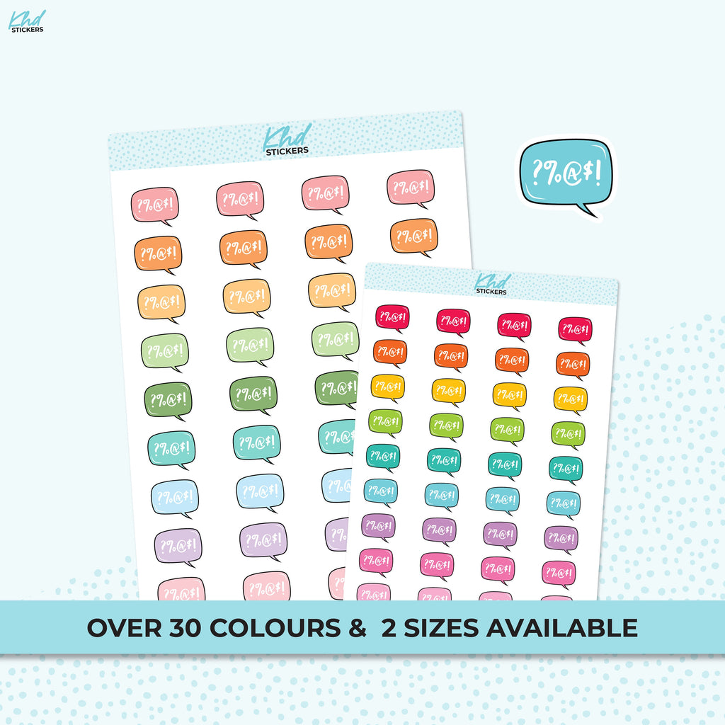 Speech Bubble Planner Stickers, Two Size Options, Removable