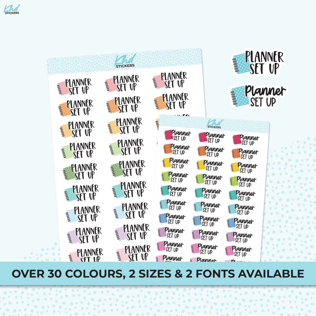 Planner Set Up Stickers, Planner Stickers, Removable