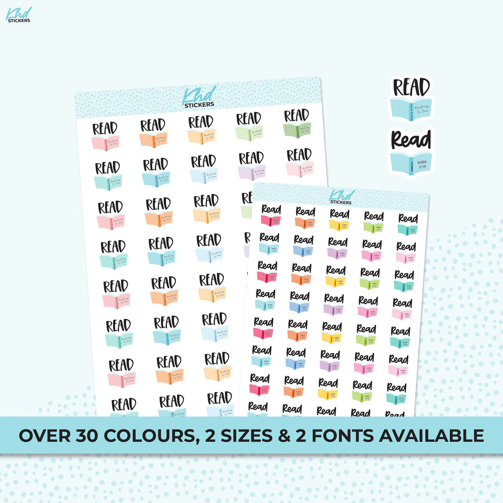Read Planner Stickers, Planner Stickers, Removable