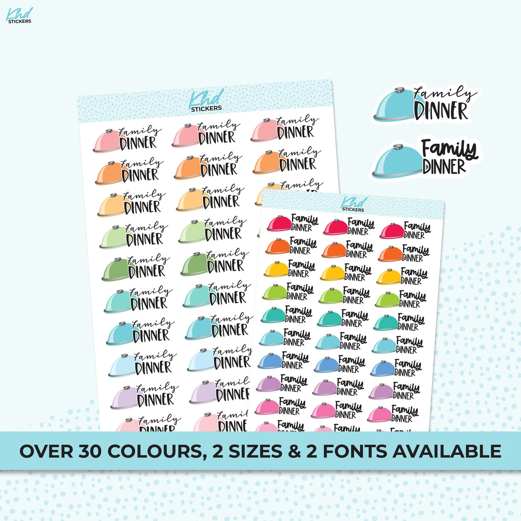 Family Dinner Stickers, Planner Stickers, Removable