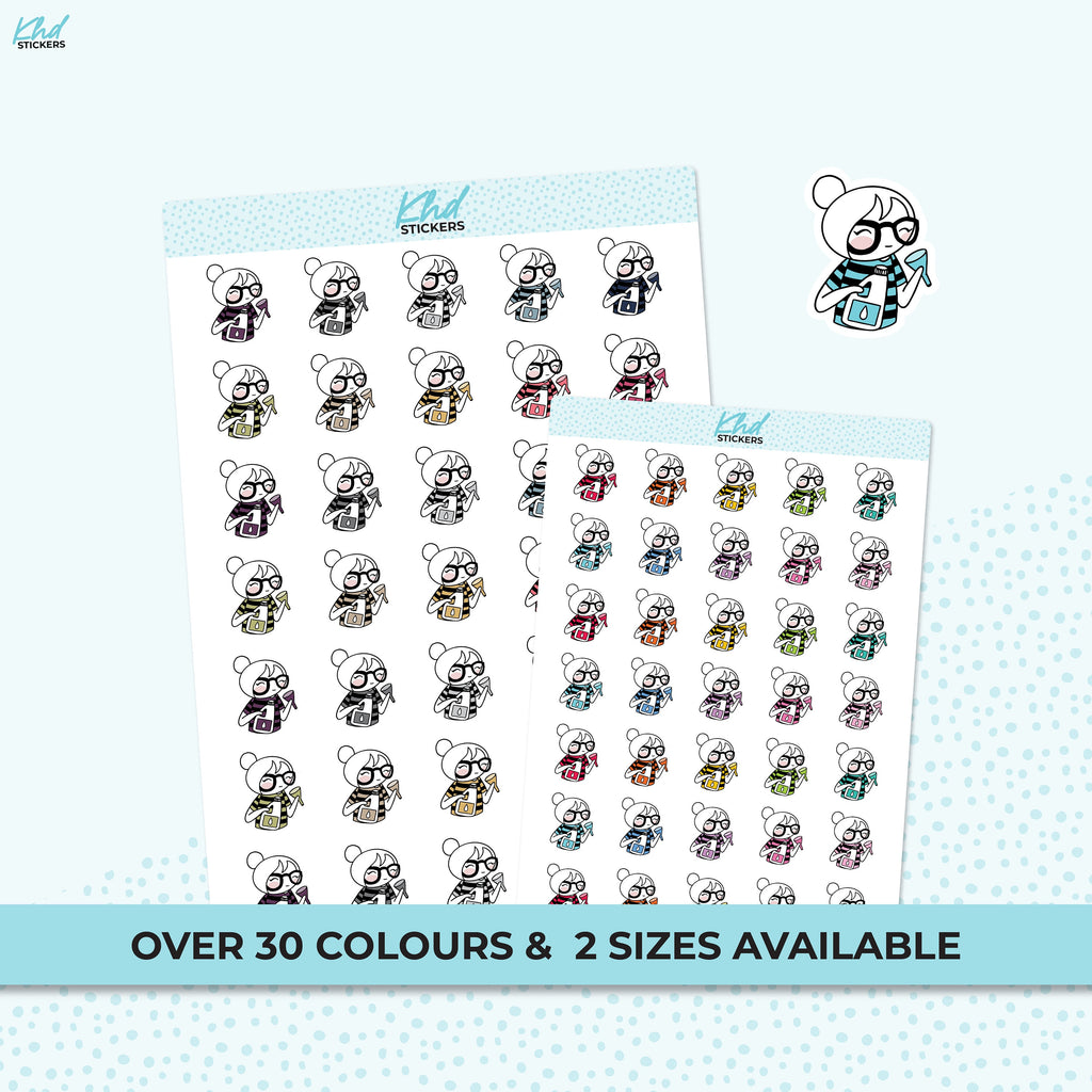 Car Maintenance Planner Girl Stickers, Planner Stickers, Removable