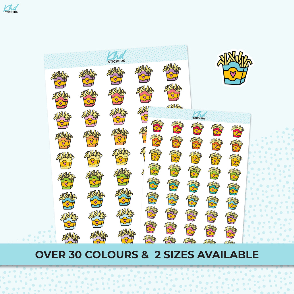 Hot Chips / French Fries Icon Stickers - Planner Stickers - Removable