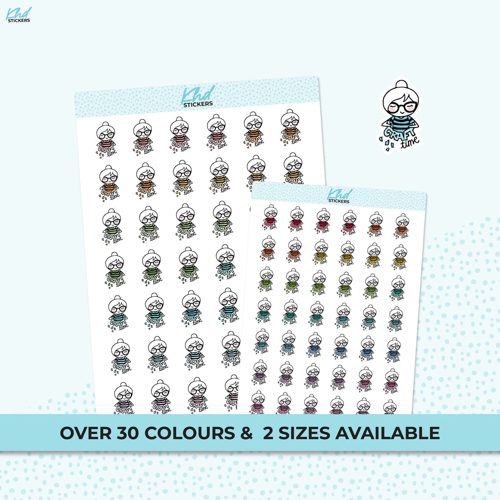 Planner Girl Craft Stickers, Planner Stickers, Two sizes, Removable