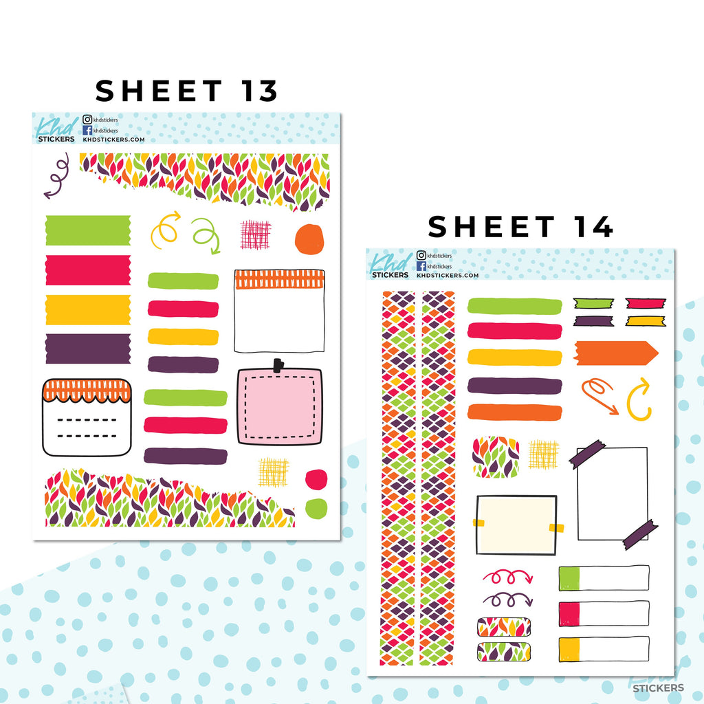 Monthly Functional Planner Sticker Kit - Shades of Autumn - Planner Stickers - Kit 4807