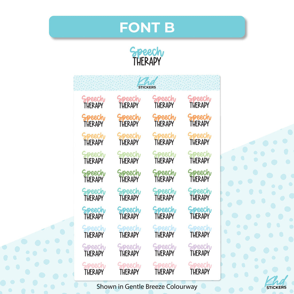 Speech Therapy Script Planner Stickers, 2 Sizes and Fonts, Removable