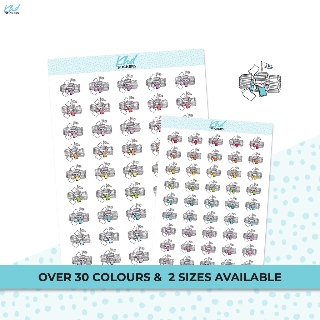 Swamped Planner Stickers, Two Sizes, Removable