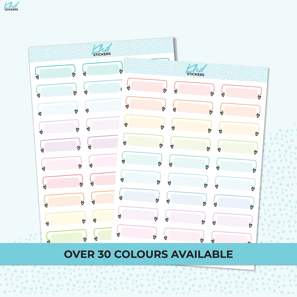 Cute Hearts Doodle Appointment Stickers, Planner Stickers, Removable Vinyl
