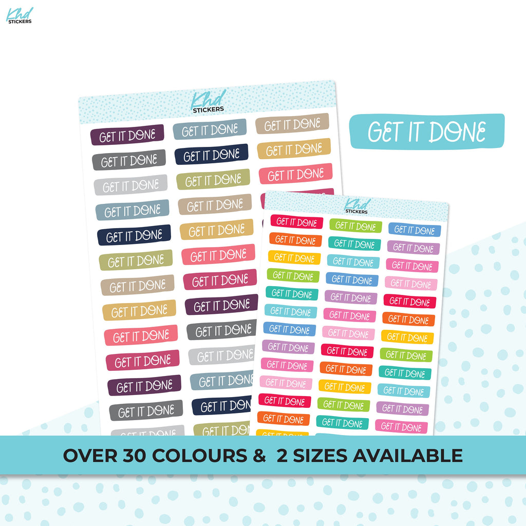 Get It Done Banner Stickers, Planner Stickers, Two Sizes, Removable