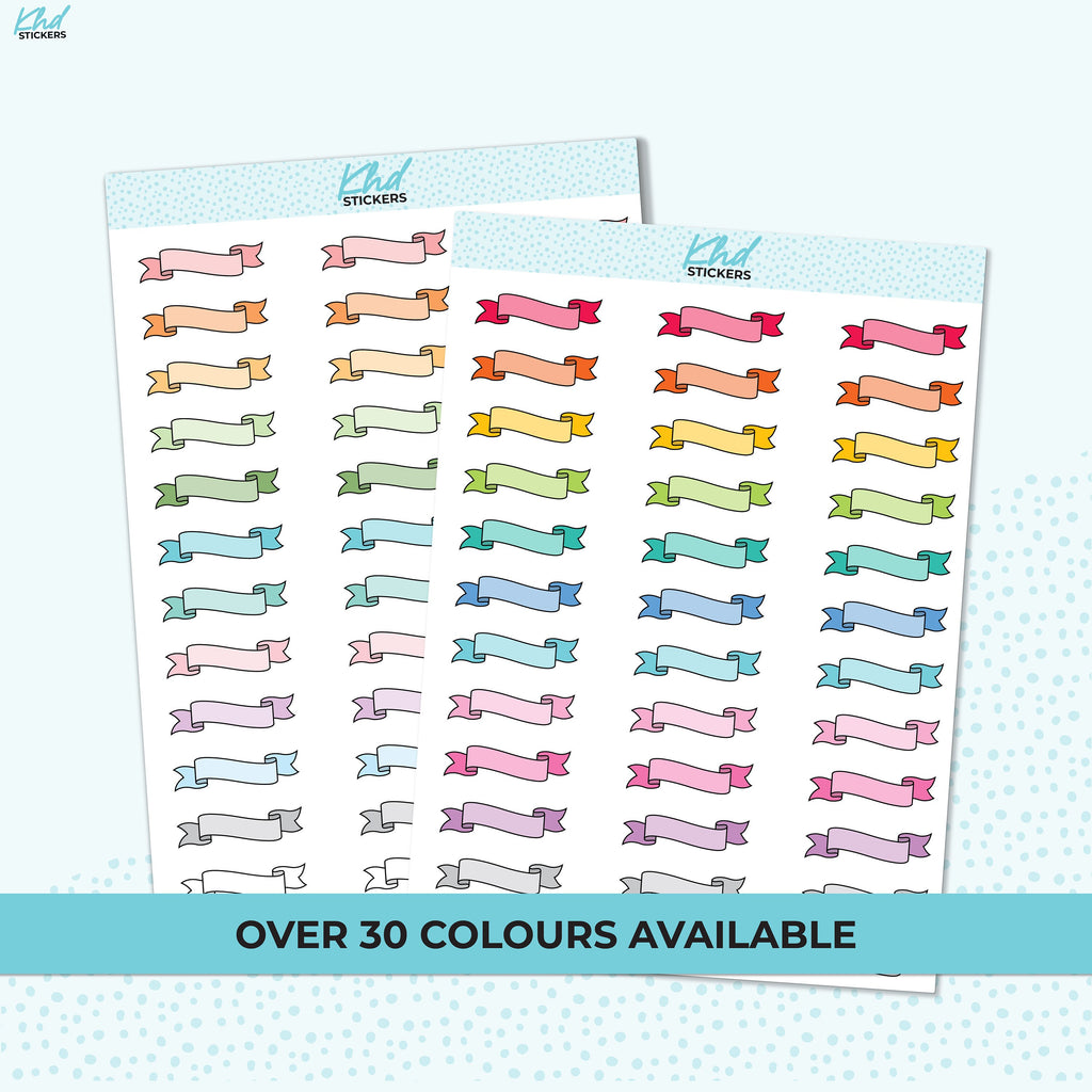 Ribbon Banner Planner Stickers