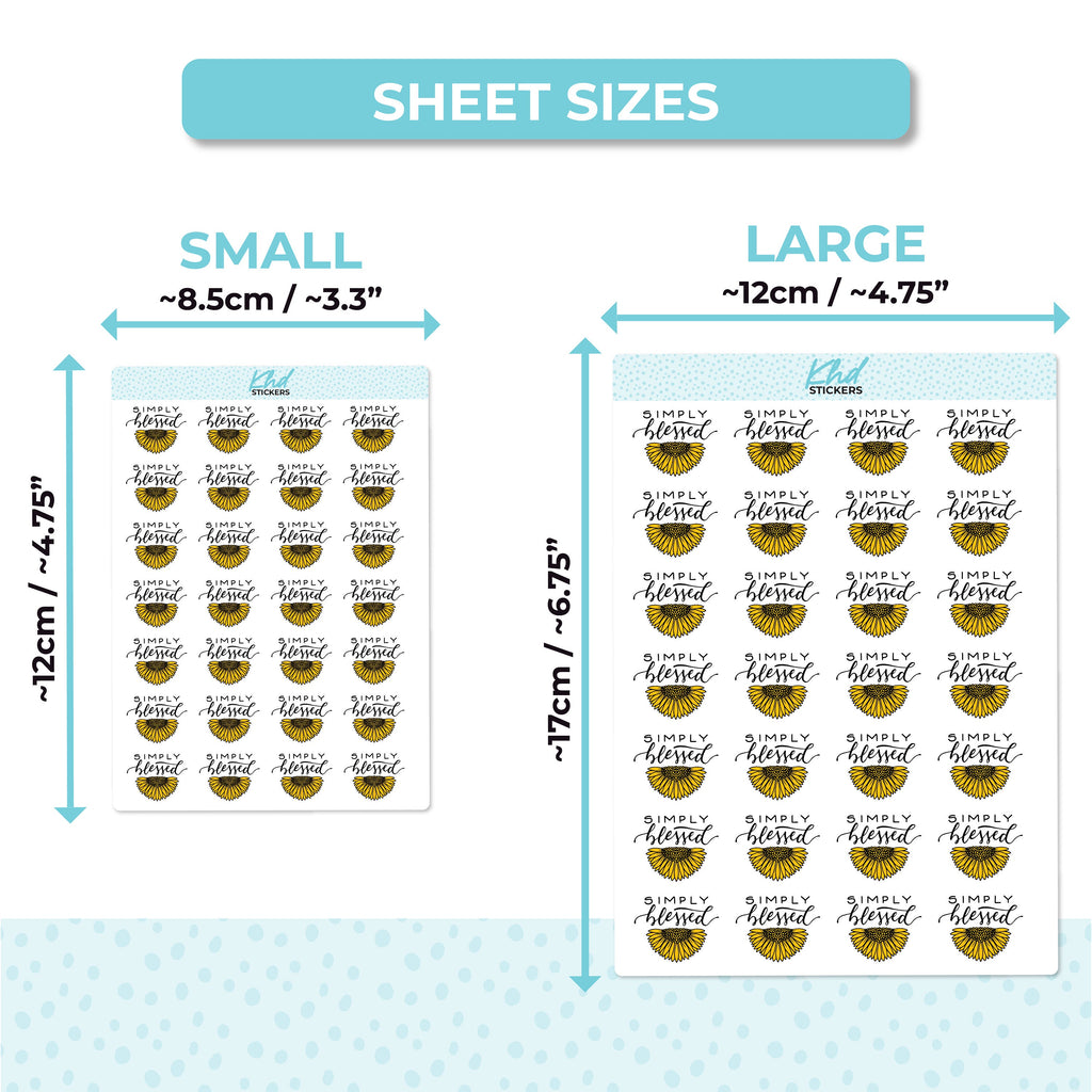 Simply Blessed Sunflower Planner Stickers