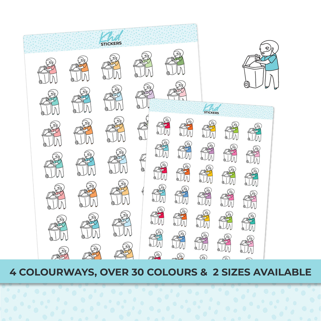 Bins Out Planner Dude Jeremy Stickers, Planner Stickers, Removable