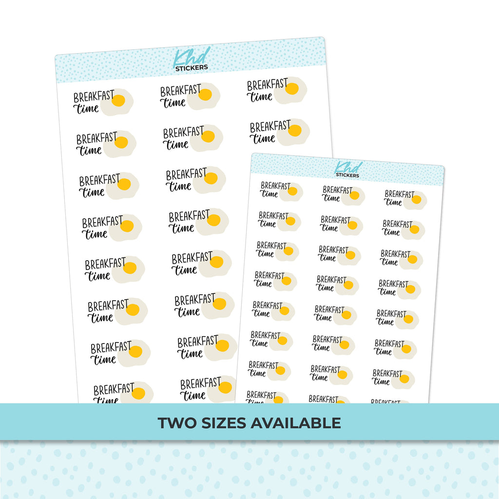 Breakfast Time Stickers , Planner Stickers, Two Sizes, Removable