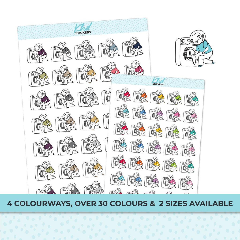 Laundry Planner Dude Jeremy Stickers, Planner Stickers, Removable