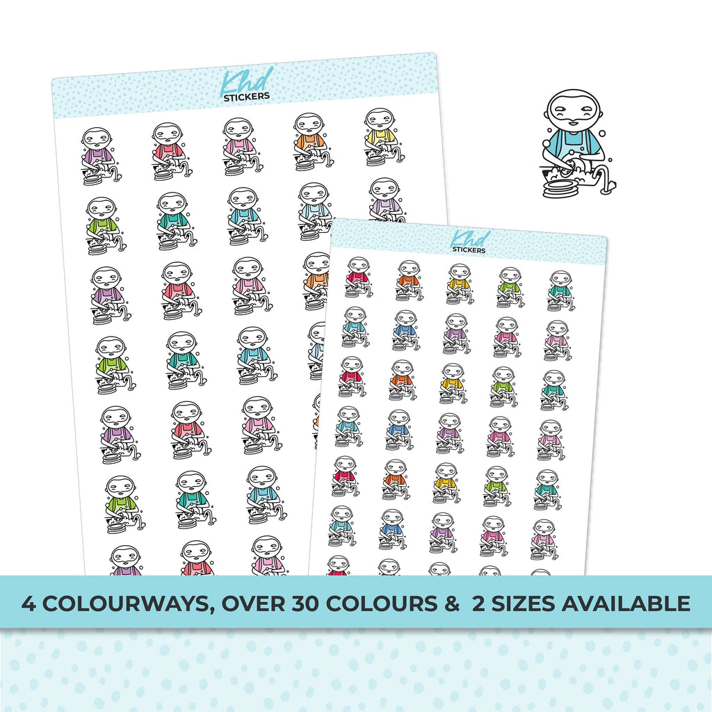 Washing Up Planner Dude Jeremy Stickers, Planner Stickers, Removable