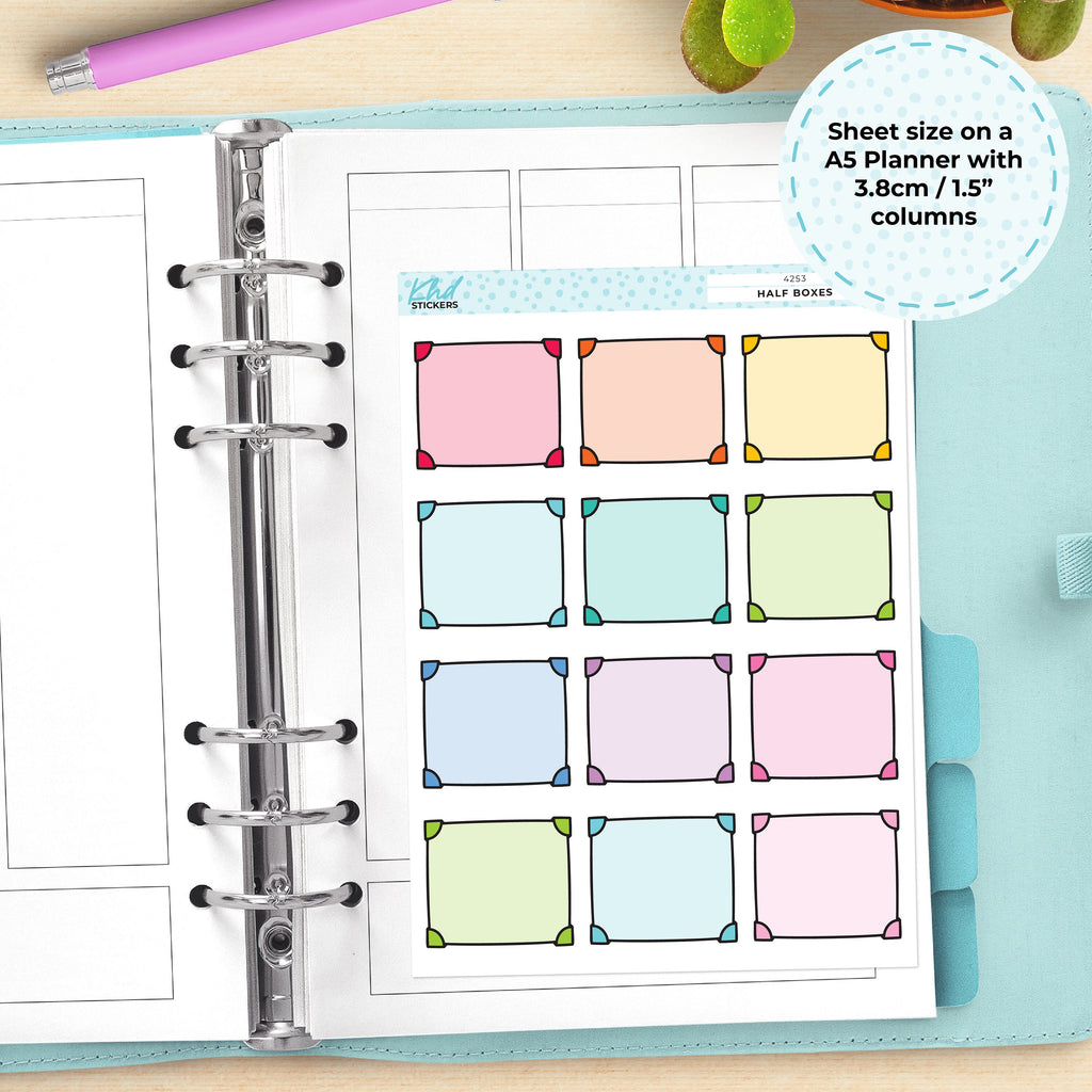 Framed Boxes, Boxes Functional Planner Stickers