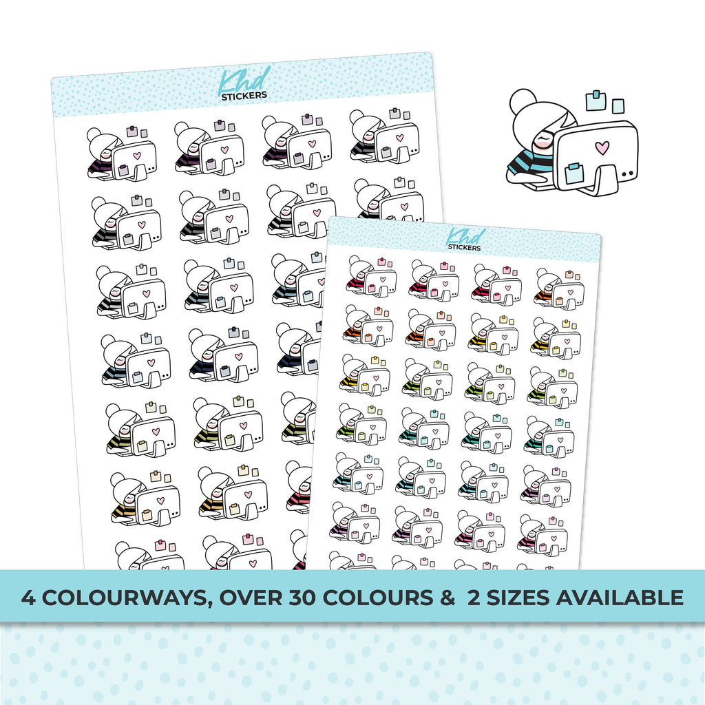Planner Girl Leona Computer Stickers, Planner Stickers, Removable