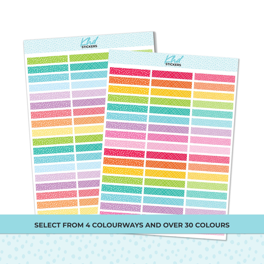 Divider Stickers - Fun Patterns Borders and Dividers for 1.5" 38mm planner columns, Removable