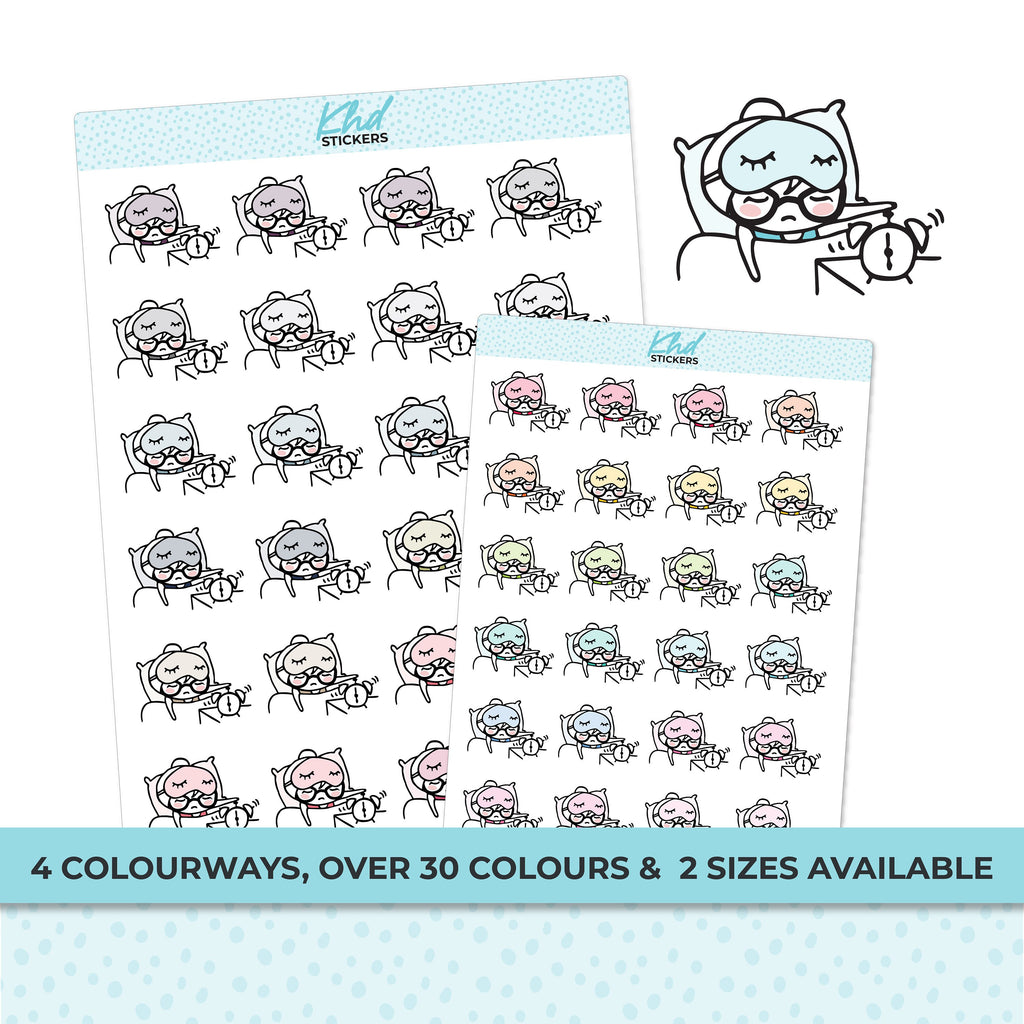 Planner Girl Leona Alarm Wake Up, Planner Stickers, Two sizes, Removable
