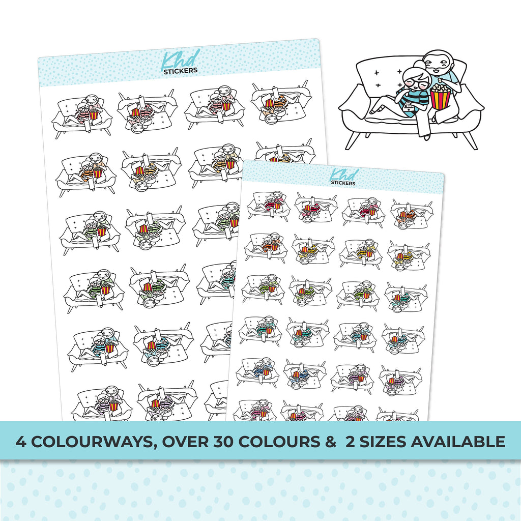 Planner Girl Leona with Jeremy Cuddle Time, Planner Stickers, Two sizes, Removable