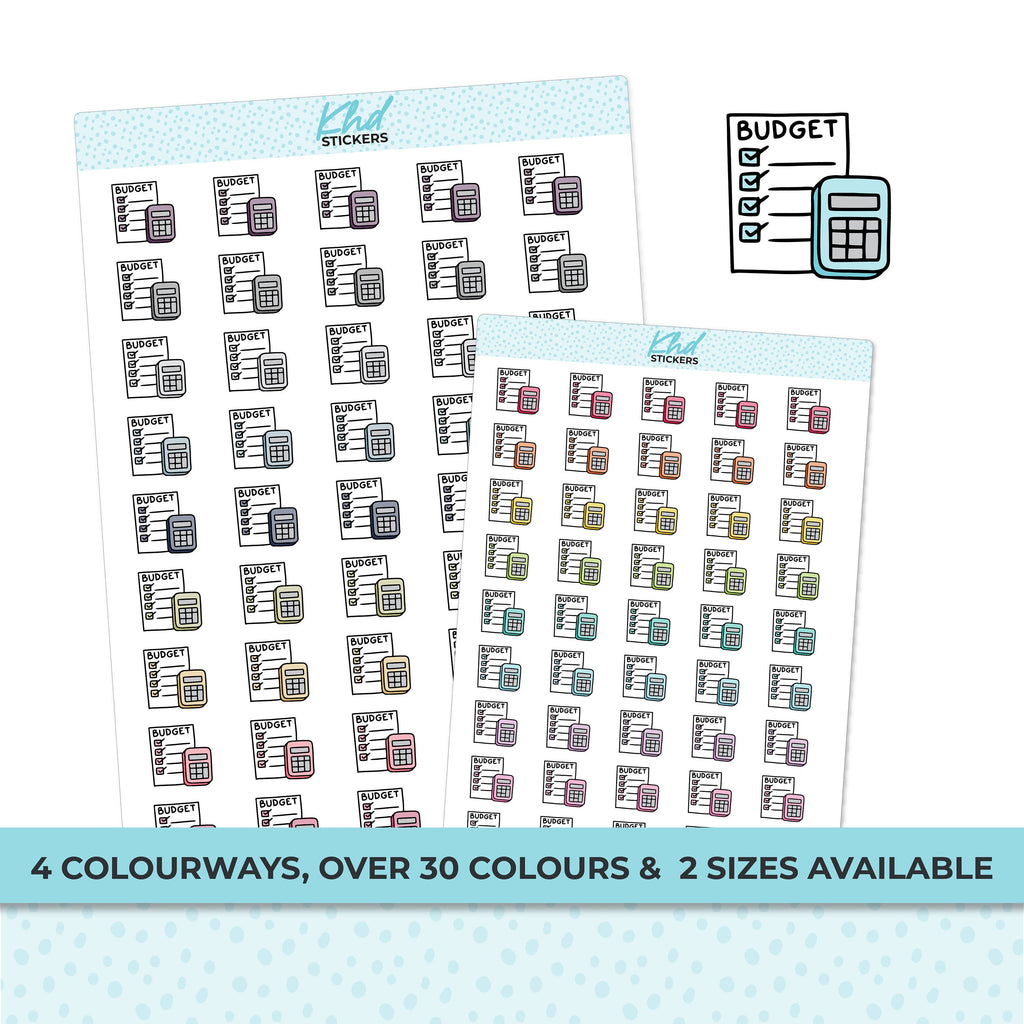 Budget Planner Stickers, Planner Stickers, 2 sizes and over 30 colours, Removable