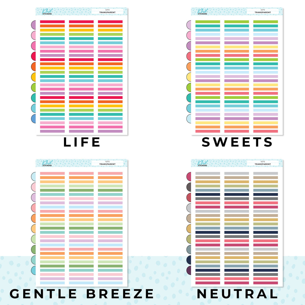 Divider & Border Stickers - Solid colours for designed for Hobonichi Cousin planner columns, Removable